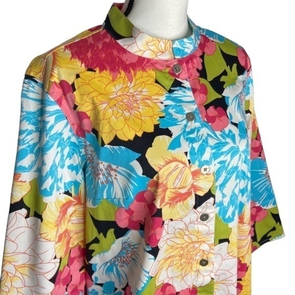 French Laundry Cardigan Top Floral Print Button Down Size Large - Picture 4 of 14